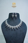 Graceful CZ-Stone Necklace and Earrings Set