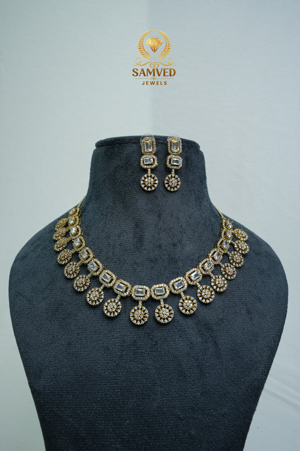 Fashion CZ-Stone Necklace and Earrings set