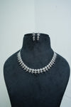 Elegant CZ-Stone Necklace and Earrings Set