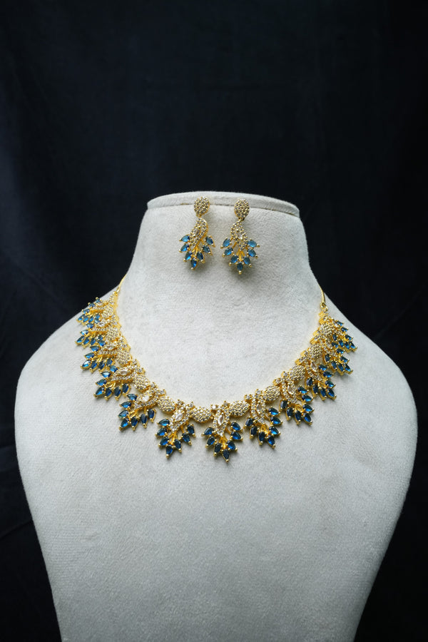 Luxurious CZ-Stone Necklace and Earring Set