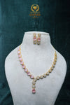 FAMOUS CZ-STONE NECKLACE AND EARRINGS SET