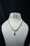 Elegant CZ Necklace and Drop Earrings Set