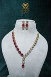 FAMOUS CZ-STONE NECKLACE AND EARRINGS SET