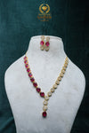 FAMOUS CZ-STONE NECKLACE AND EARRINGS SET