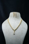 Elegant CZ Necklace and Drop Earrings Set
