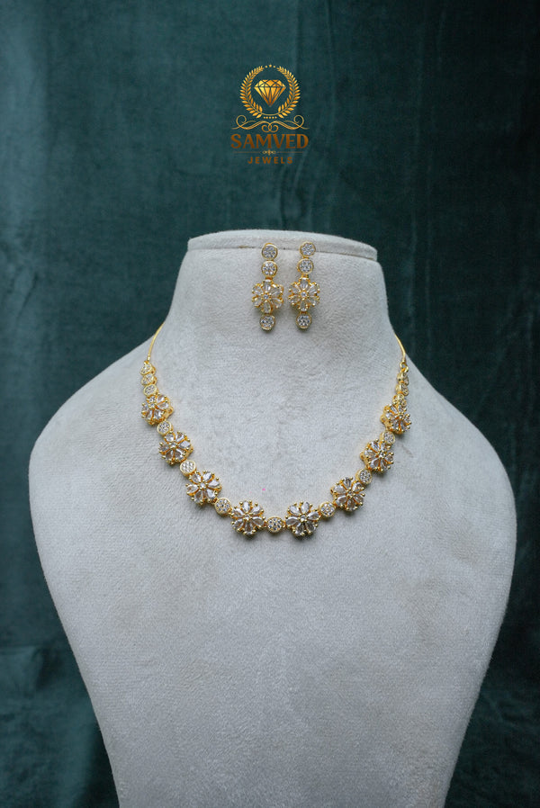 ELEGANT CZ-NECKLACE AND EARRINGS SET