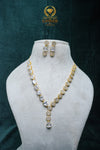 FAMOUS CZ-STONE NECKLACE AND EARRINGS SET