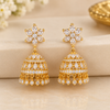 1 Gram Gold CZ Stone Jhumki Earrings