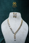 FAMOUS CZ-STONE NECKLACE AND EARRINGS SET