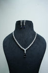 Elegant CZ Necklace and Drop Earrings Set