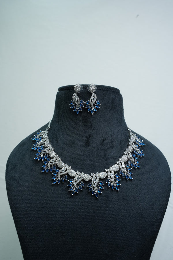 Luxurious CZ-Stone Necklace and Earring Set