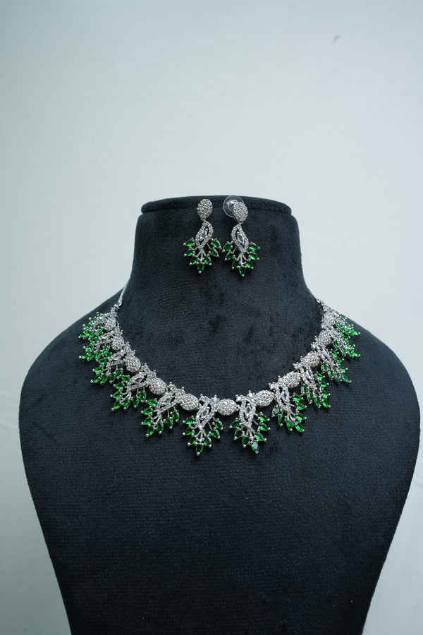 Luxurious CZ-Stone Necklace and Earring Set