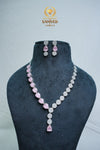 FAMOUS CZ-STONE NECKLACE AND EARRINGS SET