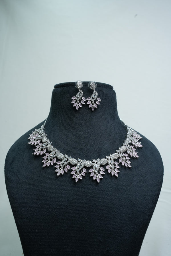 Luxurious CZ-Stone Necklace and Earring Set
