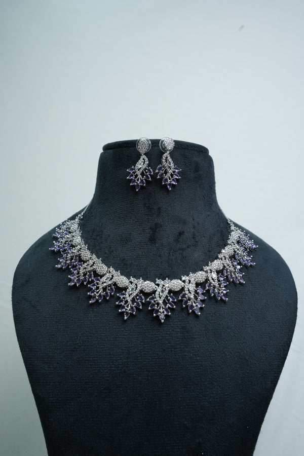 Luxurious CZ-Stone Necklace and Earring Set