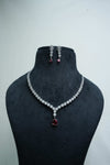 Elegant CZ Necklace and Drop Earrings Set