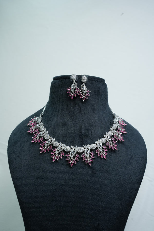 Luxurious CZ-Stone Necklace and Earring Set