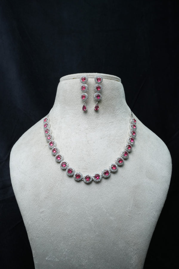 ElegantCZ Stone Necklace and Earrings Set