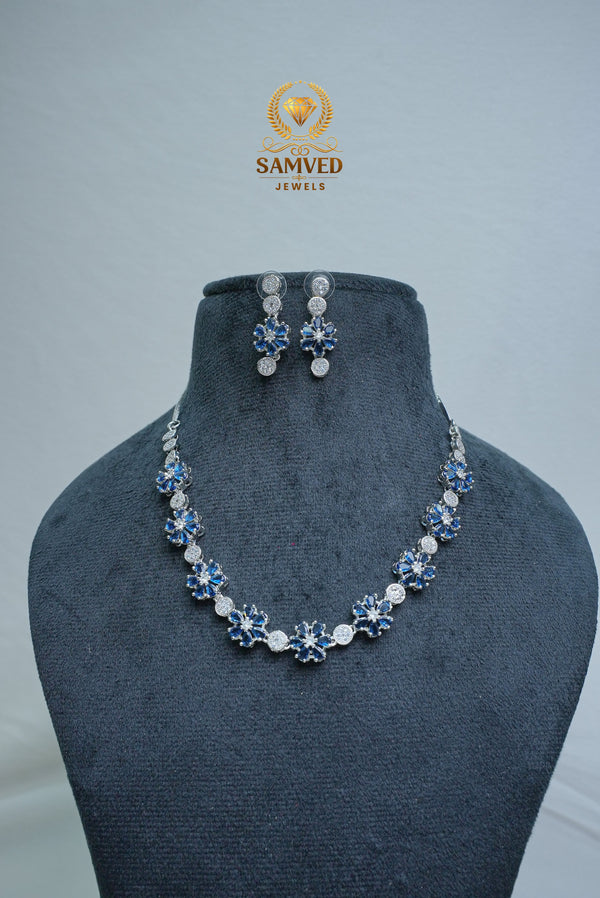ELEGANT CZ-NECKLACE AND EARRINGS SET