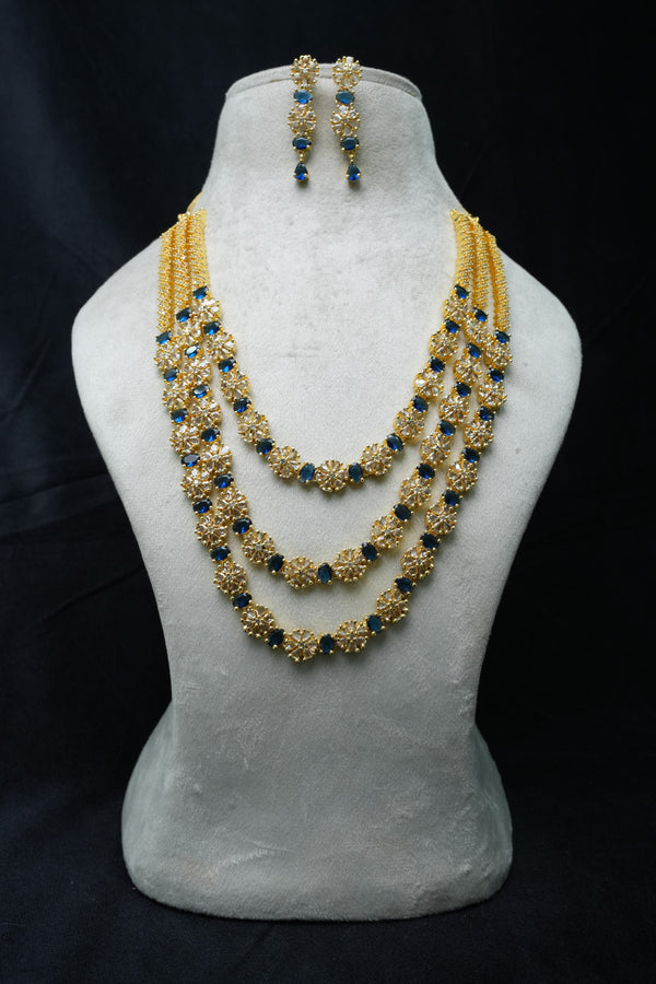 Luxurious CZ-Stone Necklace and Earrings Set