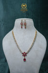 Elegant CZ Stone Necklace and Earrings Set