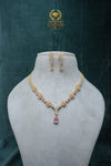 Elegant CZ-Stone Necklace and Earrings Set