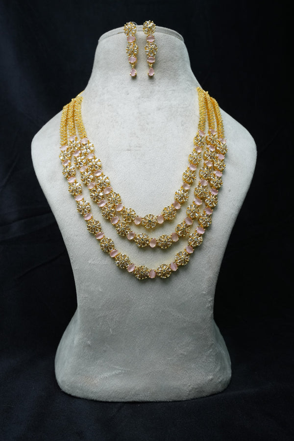Luxurious CZ-Stone Necklace and Earrings Set