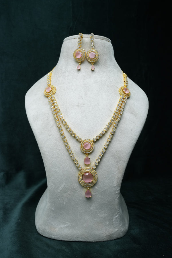 CZ-Stone Necklace and Earrings Set