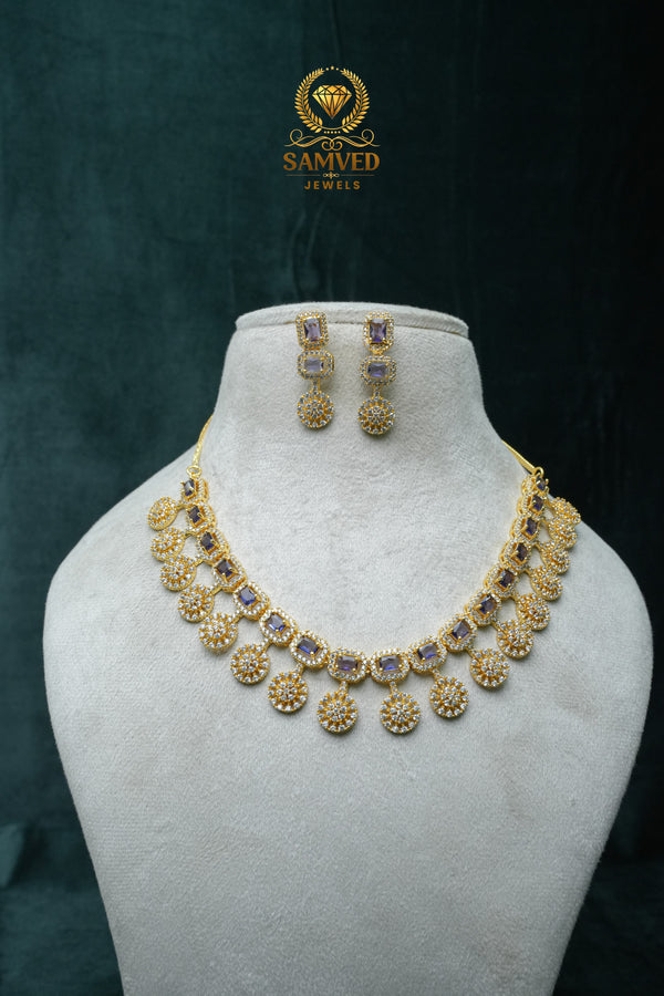 Fashion CZ-Stone Necklace and Earrings set