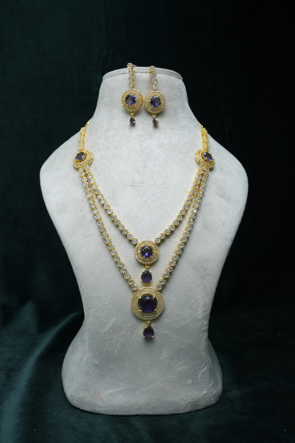 CZ-Stone Necklace and Earrings Set