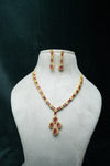 CZ-Stone Necklace and Earrings Set