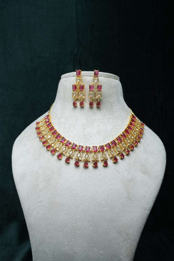 Beautiful CZ-Stone Necklace and Earrings Set