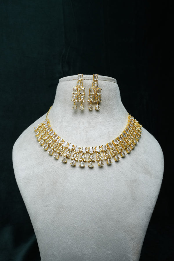 Beautiful CZ-Stone Necklace and Earrings Set