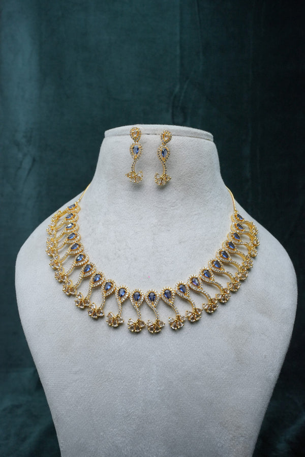 ElegantCZ Stone Necklace and Earrings Set