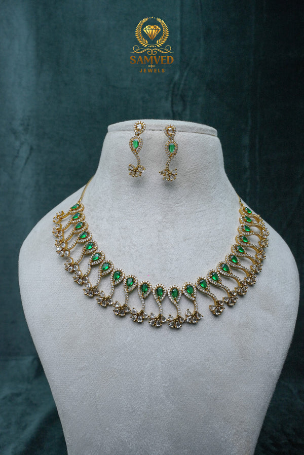 ElegantCZ Stone Necklace and Earrings Set