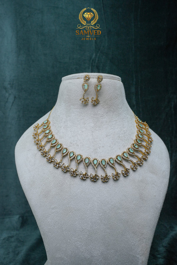 ElegantCZ Stone Necklace and Earrings Set