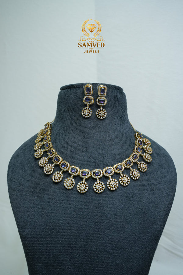 Fashion CZ-Stone Necklace and Earrings set
