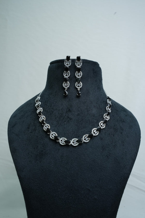 CZ-Stone Necklace and Earrings Set