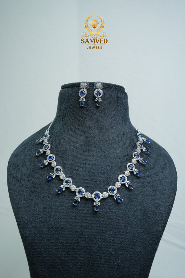 CZ-Stone Necklace and Earrings Set