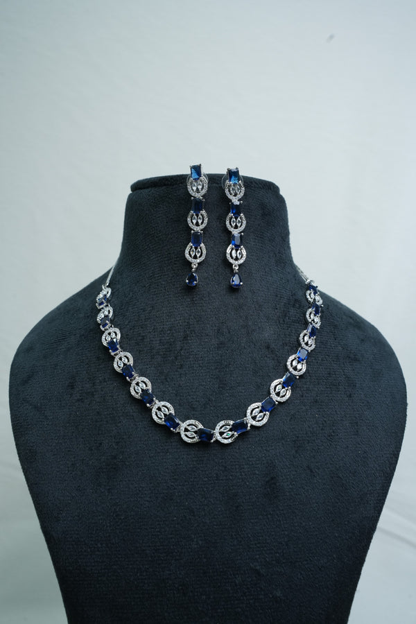 CZ-Stone Necklace and Earrings Set