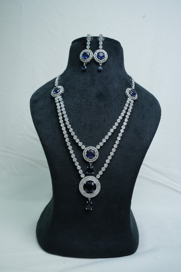 CZ-Stone Necklace and Earrings Set