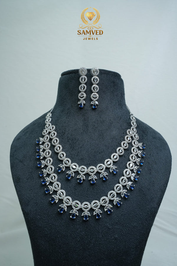Elegant CZ Stone Necklace and Earrings Set