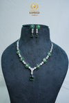 Elegant CZ-Stone Necklace and Earrings Set