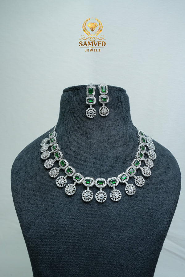 Fashion CZ-Stone Necklace and Earrings set