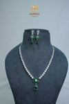 Elegant CZ Stone Necklace and Earrings Set