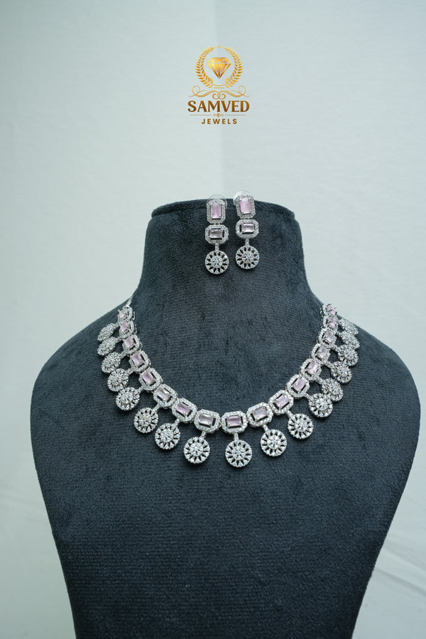 Fashion CZ-Stone Necklace and Earrings set