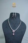 Elegant CZ Stone Necklace and Earrings Set