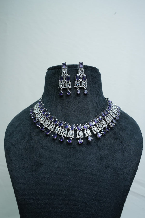 Beautiful CZ-Stone Necklace and Earrings Set
