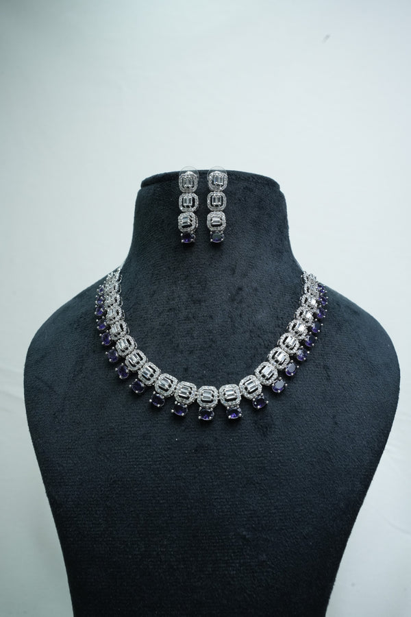 Fast Fashion CZ-Stone Necklace and Earrings Set