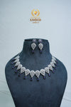 Graceful CZ-Stone Necklace and Earrings Set